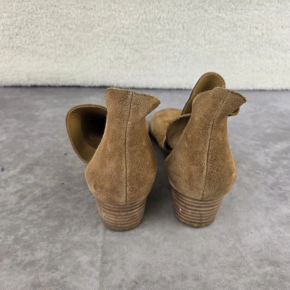 Lucky Brand Suede Peep Toe Wedge Sandals Tan Ankle Wrap Boho S1963